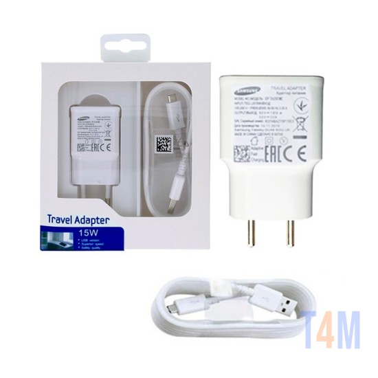 Fast Charger 15w with USB to Micro 1.2m White
